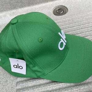 ALO Yoga Green Baseball Cap with White Logo